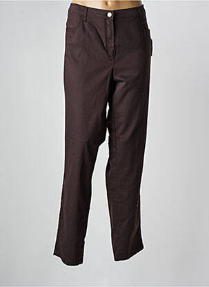 Pantalon slim tissage popeline taille normale marron FRANK WALDER femme