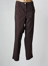 Pantalon slim tissage popeline taille normale marron FRANK WALDER femme