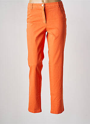 Pantalon slim tissage popeline taille normale orange DIVAS femme