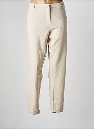 Pantalon chino fermeture zippée sous rabat avec crochet taille normale beige ANDAM femme