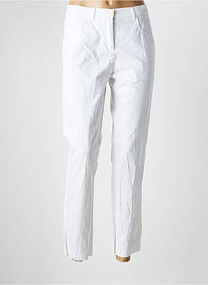 Pantalon 7/8 tissage popeline taille normale blanc FRANK WALDER femme