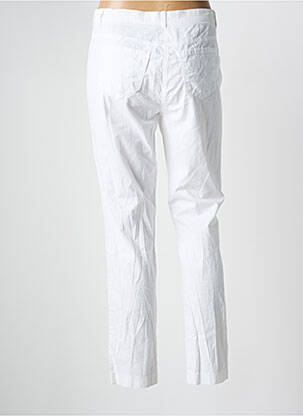 Pantalon 7/8 tissage popeline taille normale blanc FRANK WALDER femme