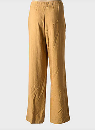 Pantalon large fermeture zippée sous rabat boutonné taille haute jaune ANDAM femme