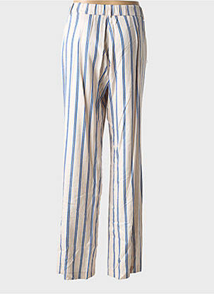 Pantalon droit tissage crêpe taille haute bleu ANDAM femme