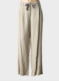 Pantalon droit tissage popeline taille haute vert LE COMTE femme