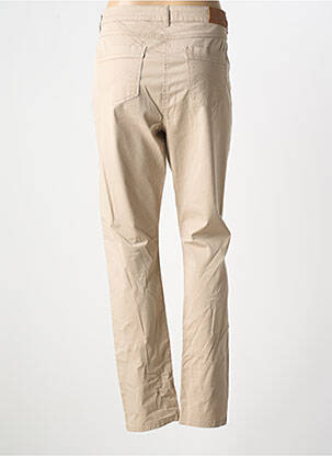 Pantalon slim tissage popeline taille normale beige ANDAMIO femme