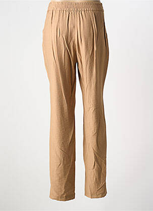 Pantalon droit tissage crêpe taille haute marron MERI & ESCA femme