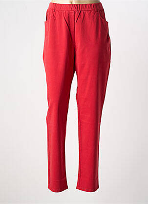 Jegging tissage popeline taille normale rouge FRANCE RIVOIRE femme