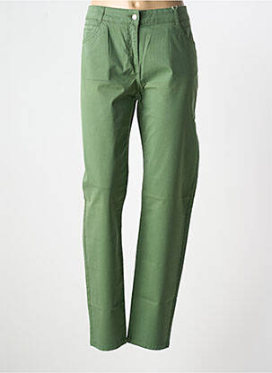 Pantalon slim tissage popeline taille normale vert ANDAM femme