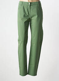 Pantalon slim tissage popeline taille normale vert ANDAM femme