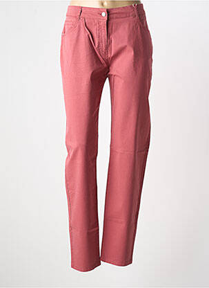 Pantalon slim tissage popeline taille normale rose ANDAM femme