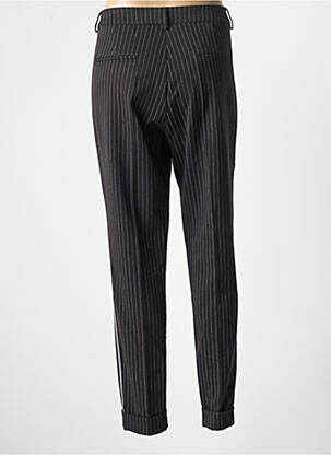 Pantalon chino broderie galons latéraux taille normale noir ANDAMIO femme