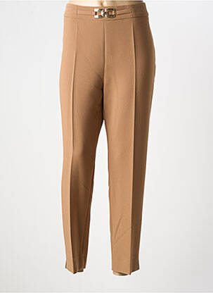 Pantalon 7/8 taille haute taille haute marron ESTEL COLLECTION femme