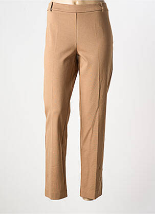 Pantalon chino taille à pinces taille haute marron ELEONORA AMADEI femme