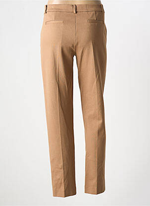 Pantalon chino taille à pinces taille haute marron ELEONORA AMADEI femme