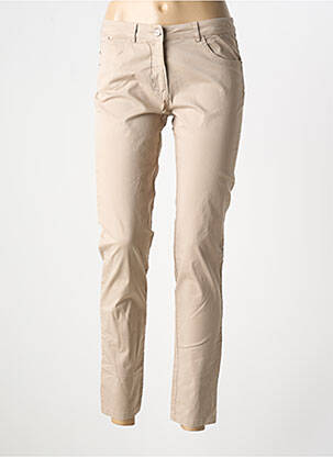 Jeans coupe slim stretch taille normale beige ANDAMIO femme