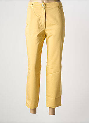 Pantalon 7/8 tissage popeline taille normale jaune OLSEN femme
