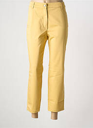 Pantalon 7/8 tissage popeline taille normale jaune OLSEN femme