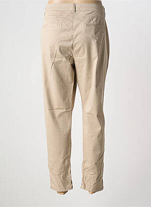 Pantalon 7/8 tissage popeline taille normale beige ANDAMIO femme