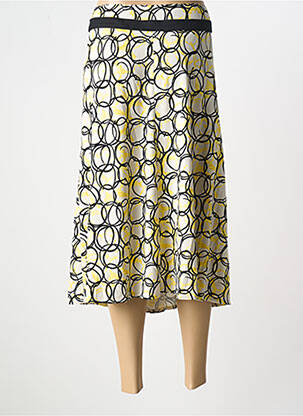 Jupe mi-longue coupe évasée jaune FRANK WALDER femme