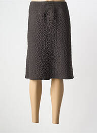 Jupe mi-longue taille à pinces marron FRANCE RIVOIRE femme
