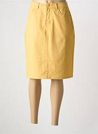 Jupe mi-longue coupe droite jaune GRIFFON femme