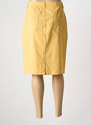 Jupe mi-longue coupe droite jaune GRIFFON femme