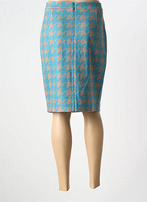Jupe mi-longue taille à pinces bleu ESTEL COLLECTION femme