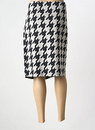 Jupe mi-longue taille à pinces gris ELEONORA AMADEI femme