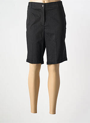 Bermuda taille à pinces taille haute noir ELEONORA AMADEI femme