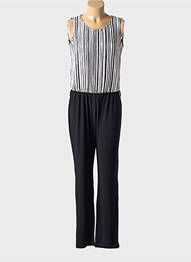 Combi-pantalon tissage crêpe sans manche noir PAZ TORRAS femme