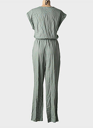 Combi-pantalon tissage crêpe manches courtes vert PIECES femme
