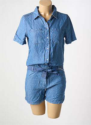 Combishort fermeture boutonnée sur le devant manches courtes bleu ONLY femme