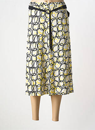Jupe mi-longue jaune FRANK WALDER pour femme