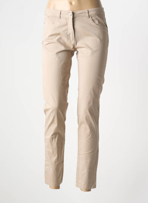 Jeans coupe slim beige ANDAMIO pour femme