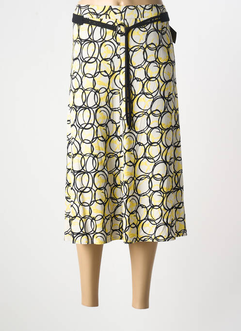 Jupe mi-longue jaune FRANK WALDER pour femme