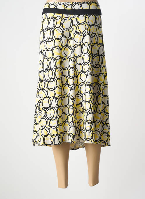 Jupe mi-longue jaune FRANK WALDER pour femme