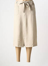 Jupe mi-longue taille élastique beige GRIFFON femme