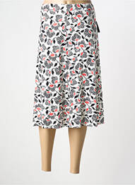 Jupe mi-longue coupe évasée blanc FRANK WALDER femme