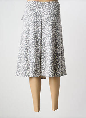 Jupe mi-longue coupe évasée gris FRANK WALDER femme