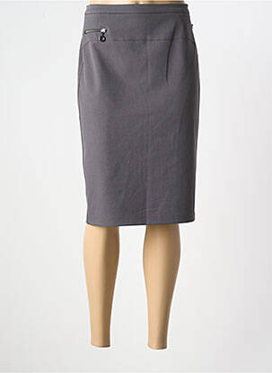Jupe mi-longue coupe droite gris FRANK WALDER femme