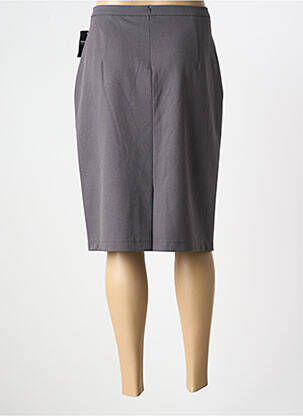 Jupe mi-longue coupe droite gris FRANK WALDER femme