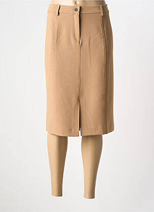 Jupe mi-longue coupe droite beige ANDAMIO femme