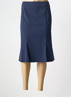 Jupe mi-longue coupe évasée bleu FRANK WALDER femme