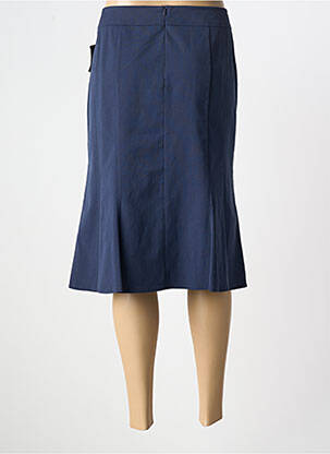 Jupe mi-longue coupe évasée bleu FRANK WALDER femme