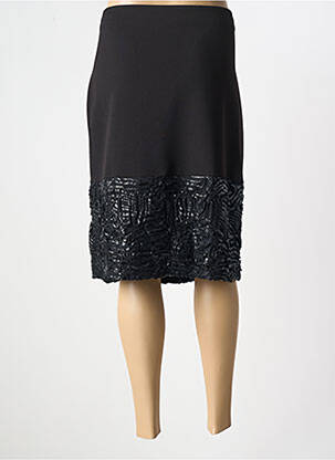 Jupe mi-longue coupe droite noir FRANCE RIVOIRE femme