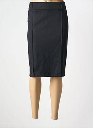 Jupe mi-longue coupe droite noir BRUNO SAINT HILAIRE femme