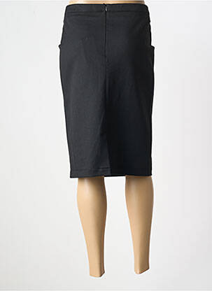 Jupe mi-longue coupe droite noir BRUNO SAINT HILAIRE femme