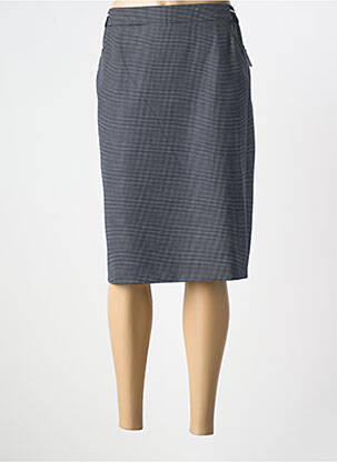 Jupe mi-longue coupe droite bleu FRANK WALDER femme