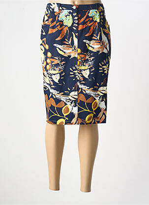 Jupe mi-longue coupe droite bleu FRANCE RIVOIRE femme